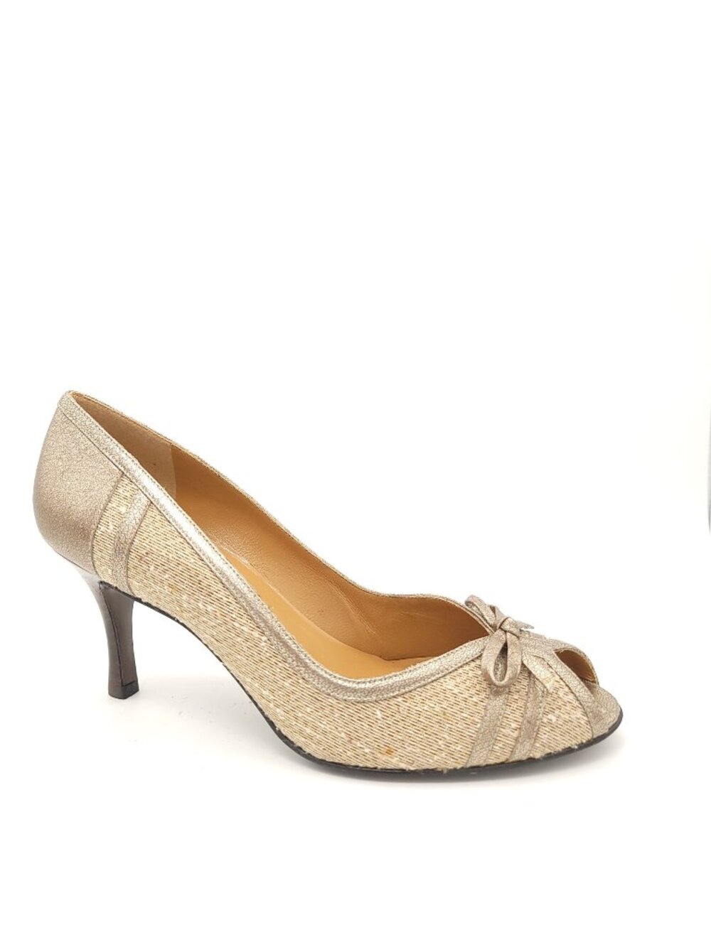 NEW Stuart Weitzman Vintage Peep Toe Heels Womens 9 Chic Luxury Designer Retro